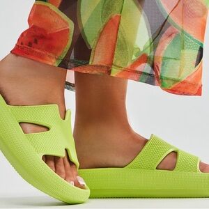 Neon Green Round Toe Casual Slides | Size 8 | NWT